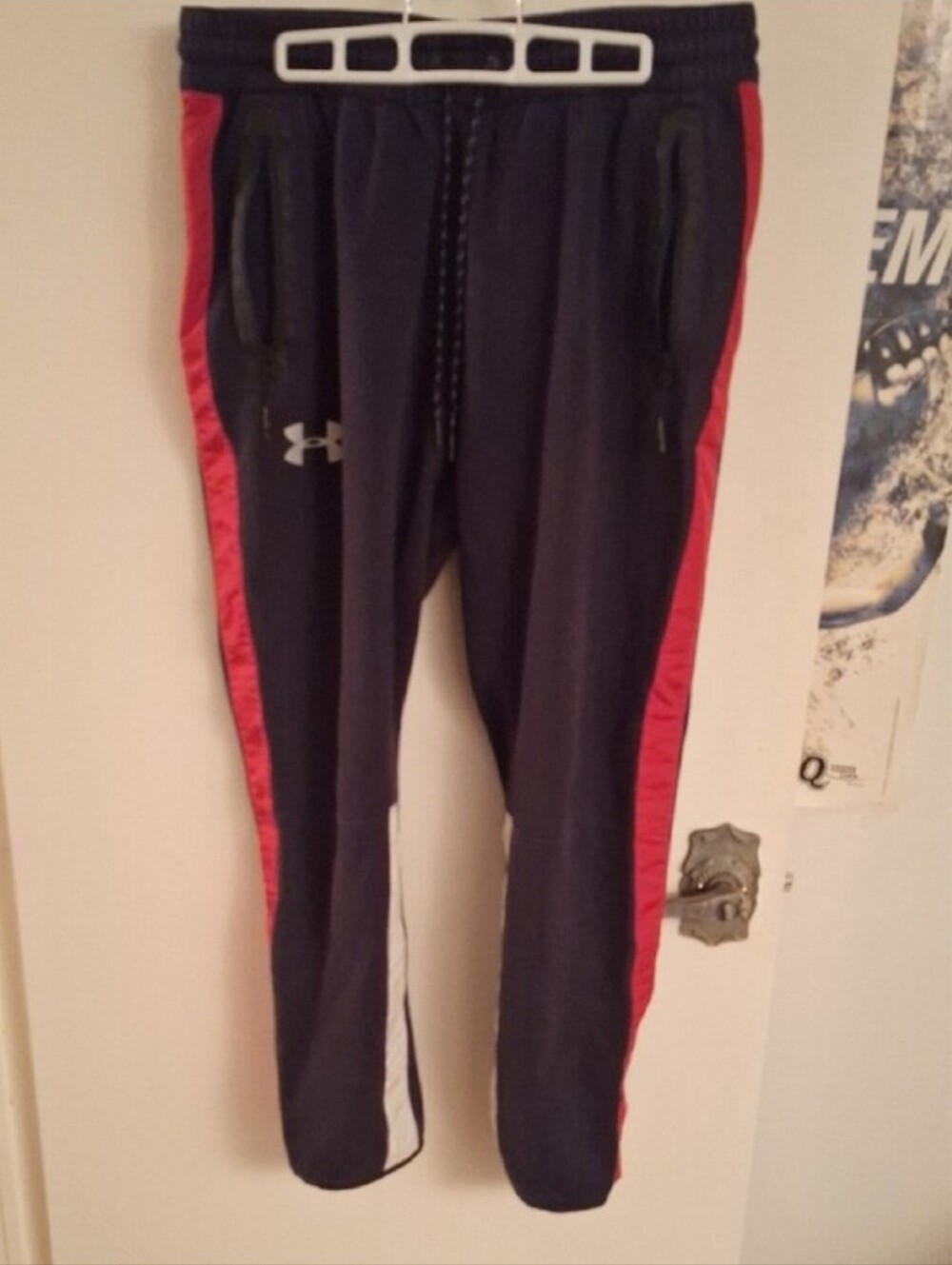 Under Armour Black Joggers with Red Side Stripes